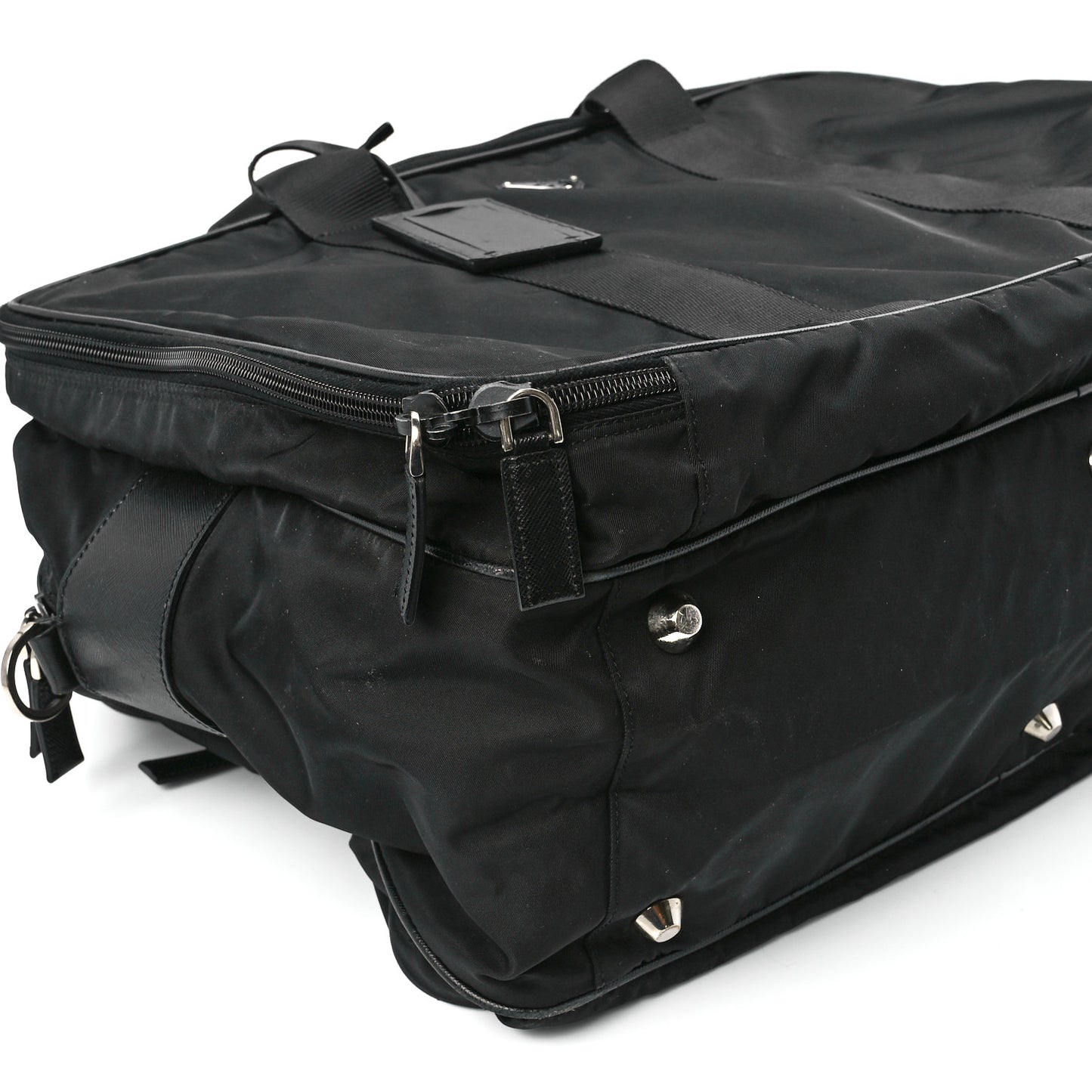 Tessuto Nylon Saffiano Viaggio Carry On Travel Bag Black