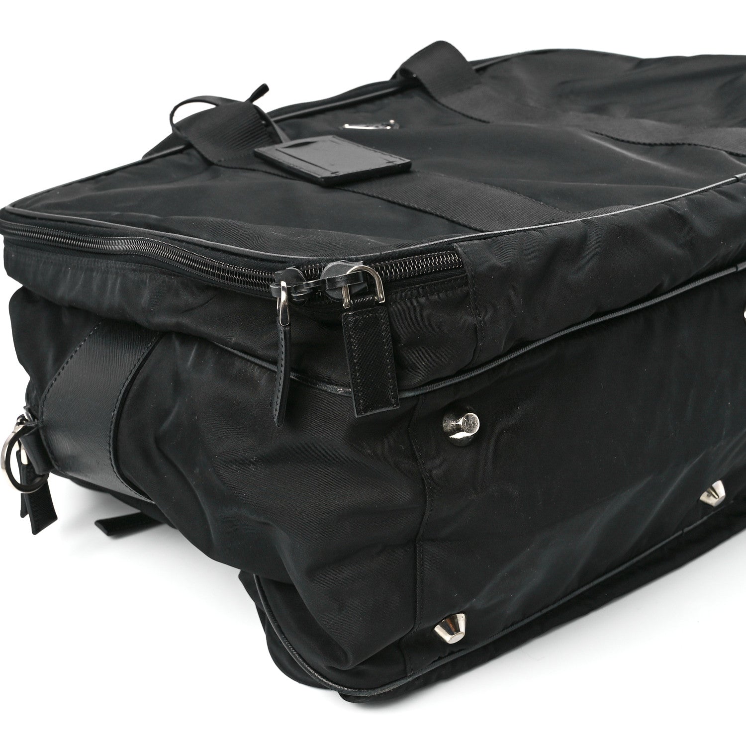 Prada Tessuto Nylon Saffiano Viaggio Carry On Travel Bag Black 12 of 13