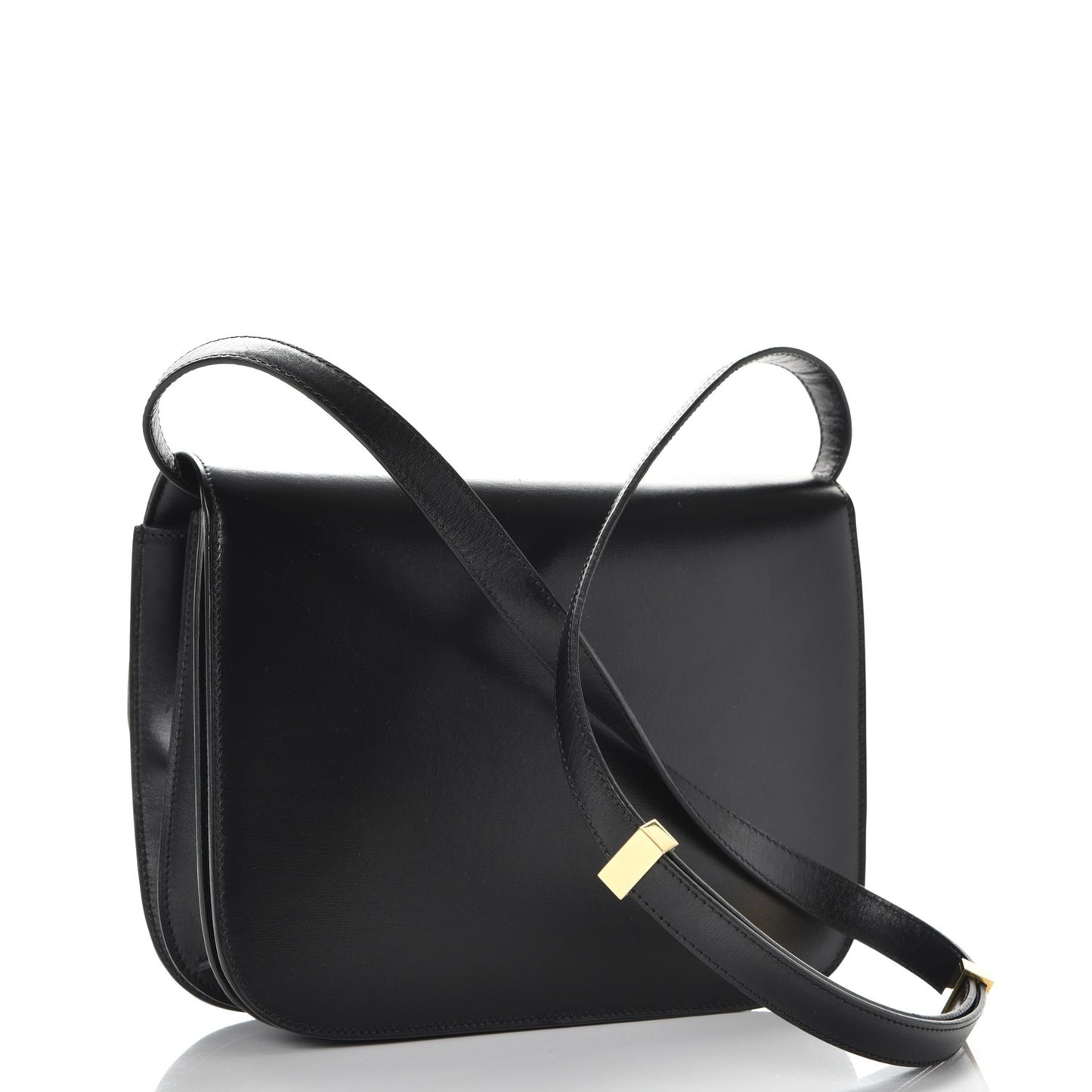 Box Calfskin Medium Classic Box Flap Bag Black