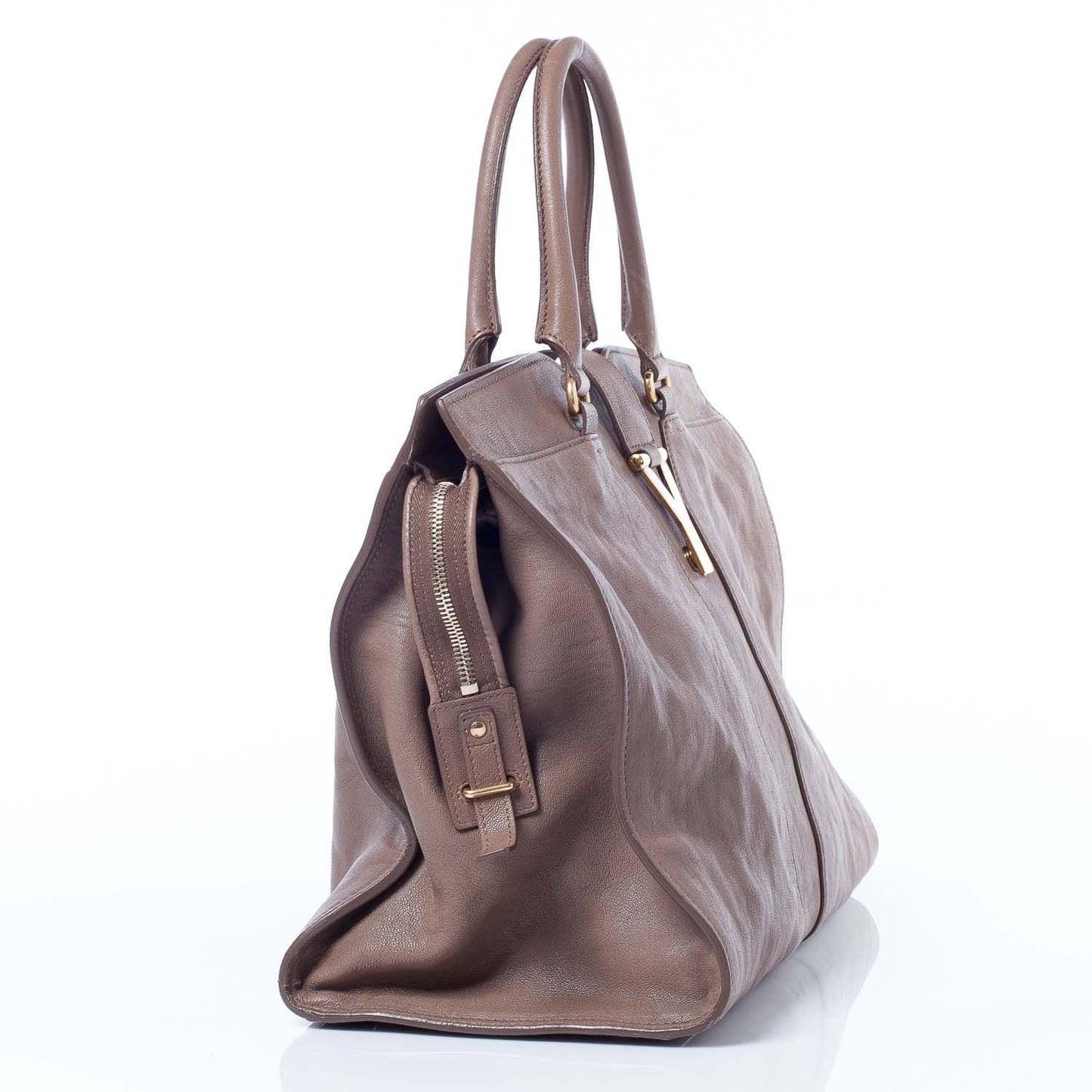 Leather Large Cabas ChYc Taupe