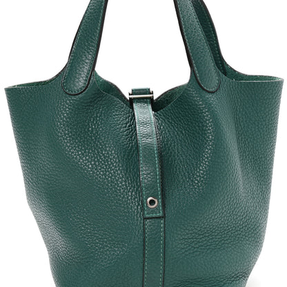 Hermes Taurillon Clemence Picotin Lock 18 PM Malachite 8 of 12