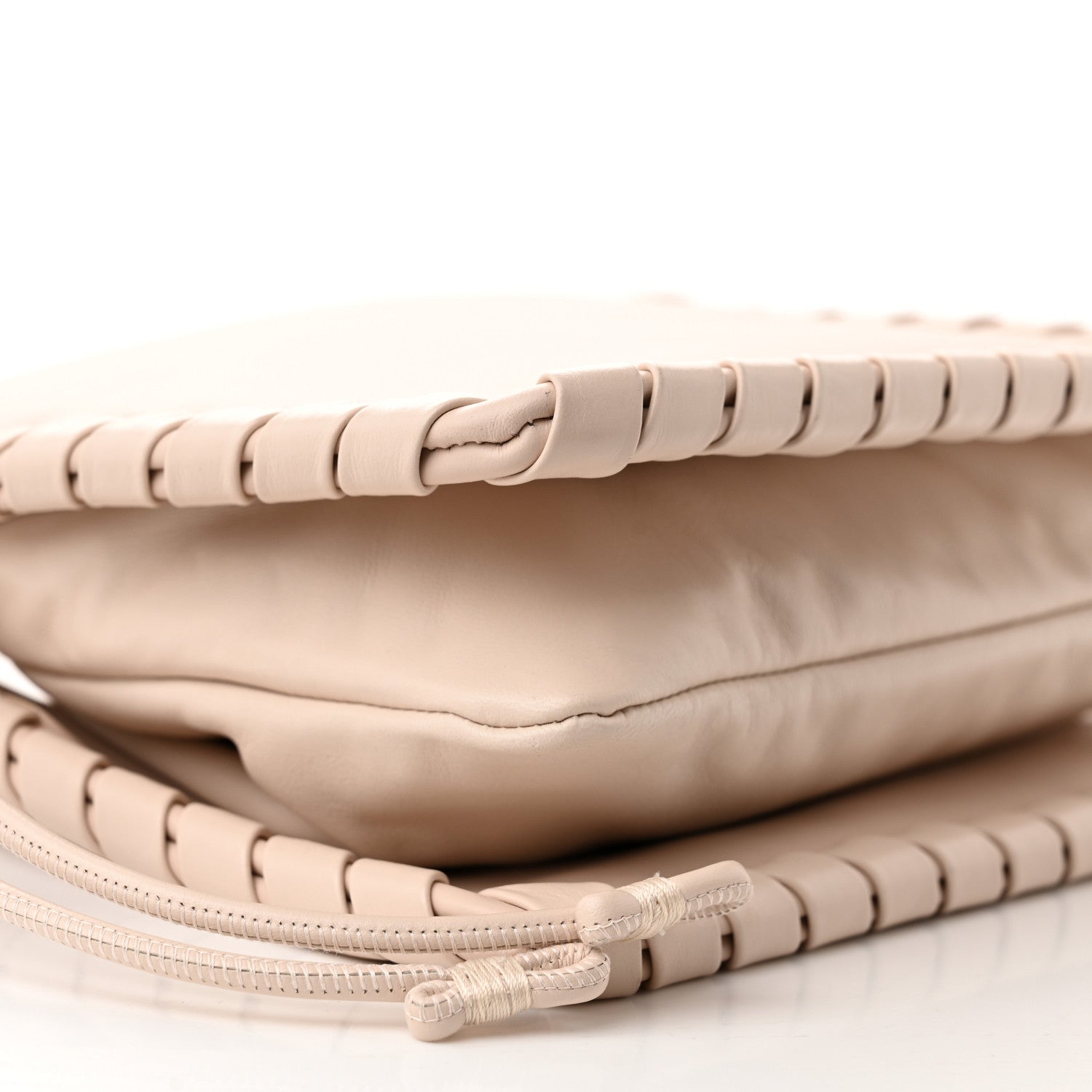 Chloe Calfskin Mate Woven Drawstring Shoulder Bag Nude 10 of 11