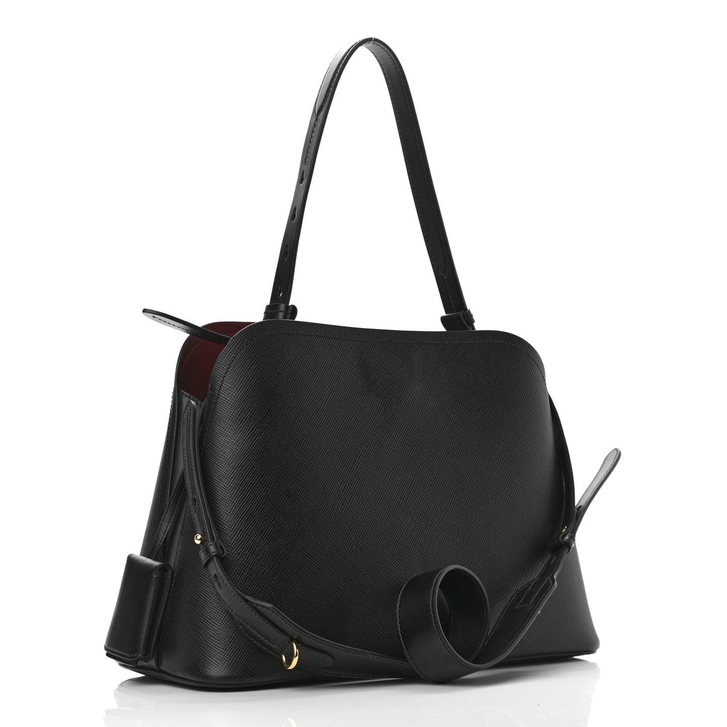 Saffiano Cuir Matinee Tote Black Cherry