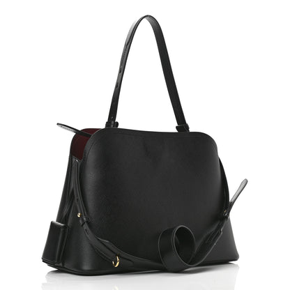 Prada Saffiano Cuir Matinee Tote Black Cherry 3 of 9