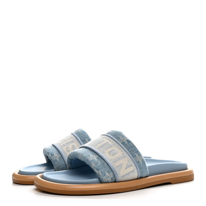 Louis Vuitton Monogram Denim LV Bliss Womens Comfort Mules 36.5 Turquoise 4 of 9