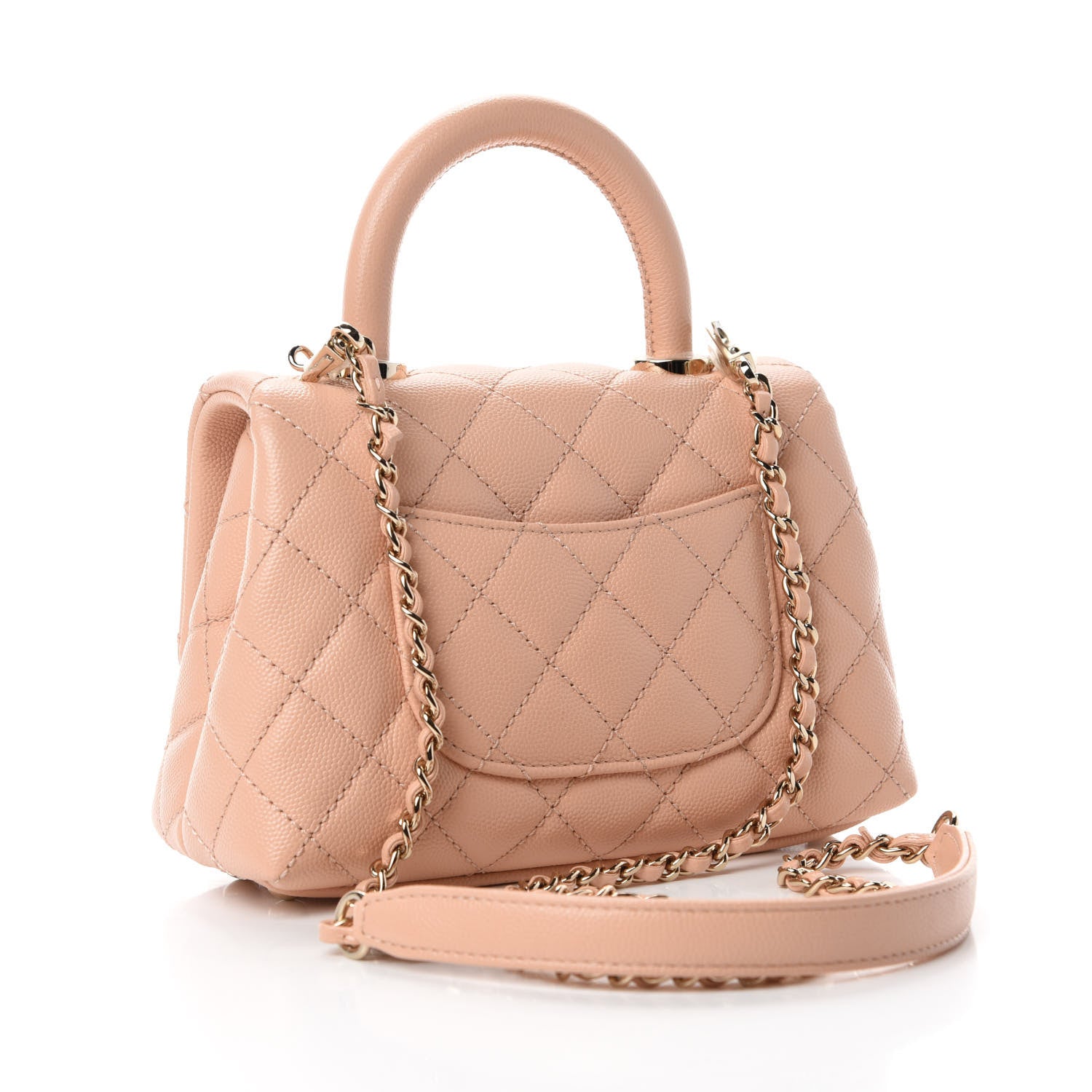 Chanel Caviar Quilted Extra Mini Coco Handle Flap Light Pink 3 of 11