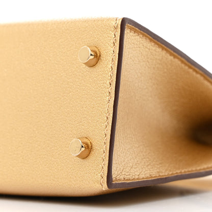 Hermes Metallic Chevre Chamkilight Mini Kelly Sellier 20 Dore 10 of 11