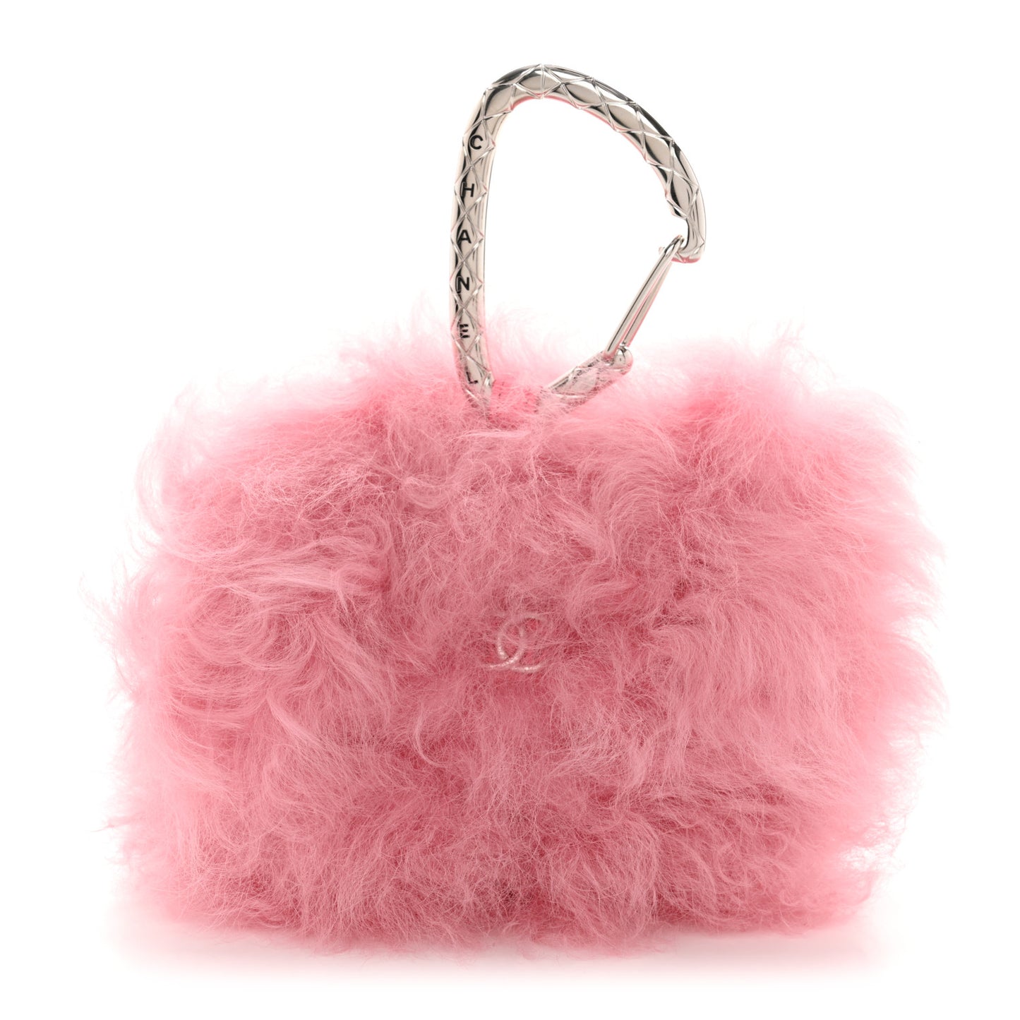Shearling Lambskin CC Hook Card Holder Pink