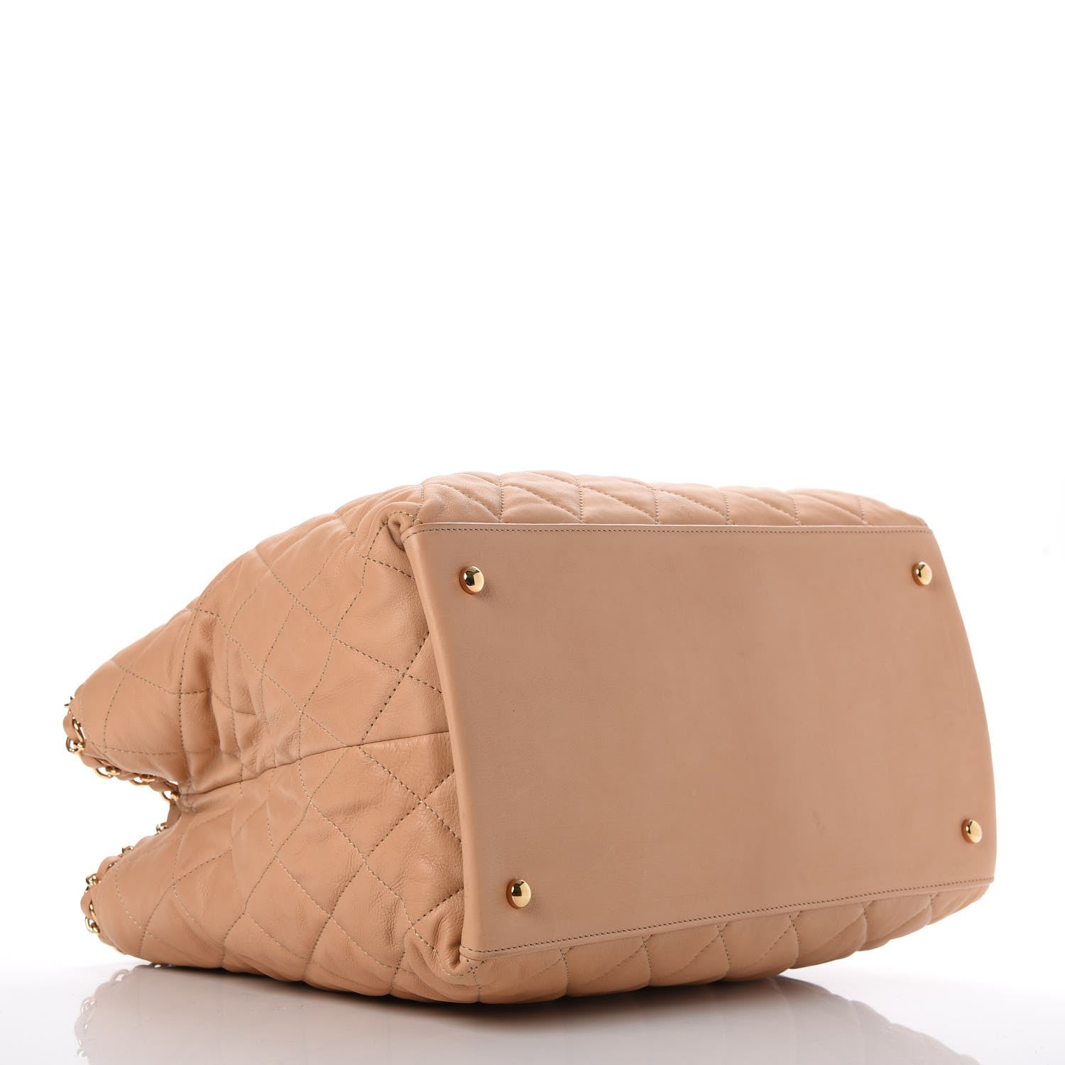 Chanel Lambskin Quilted Small Chain Me Tote Light Beige 4 of 7