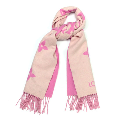 Louis Vuitton Cashmere Monogram Reykjavik Scarf White Pink 2 of 8