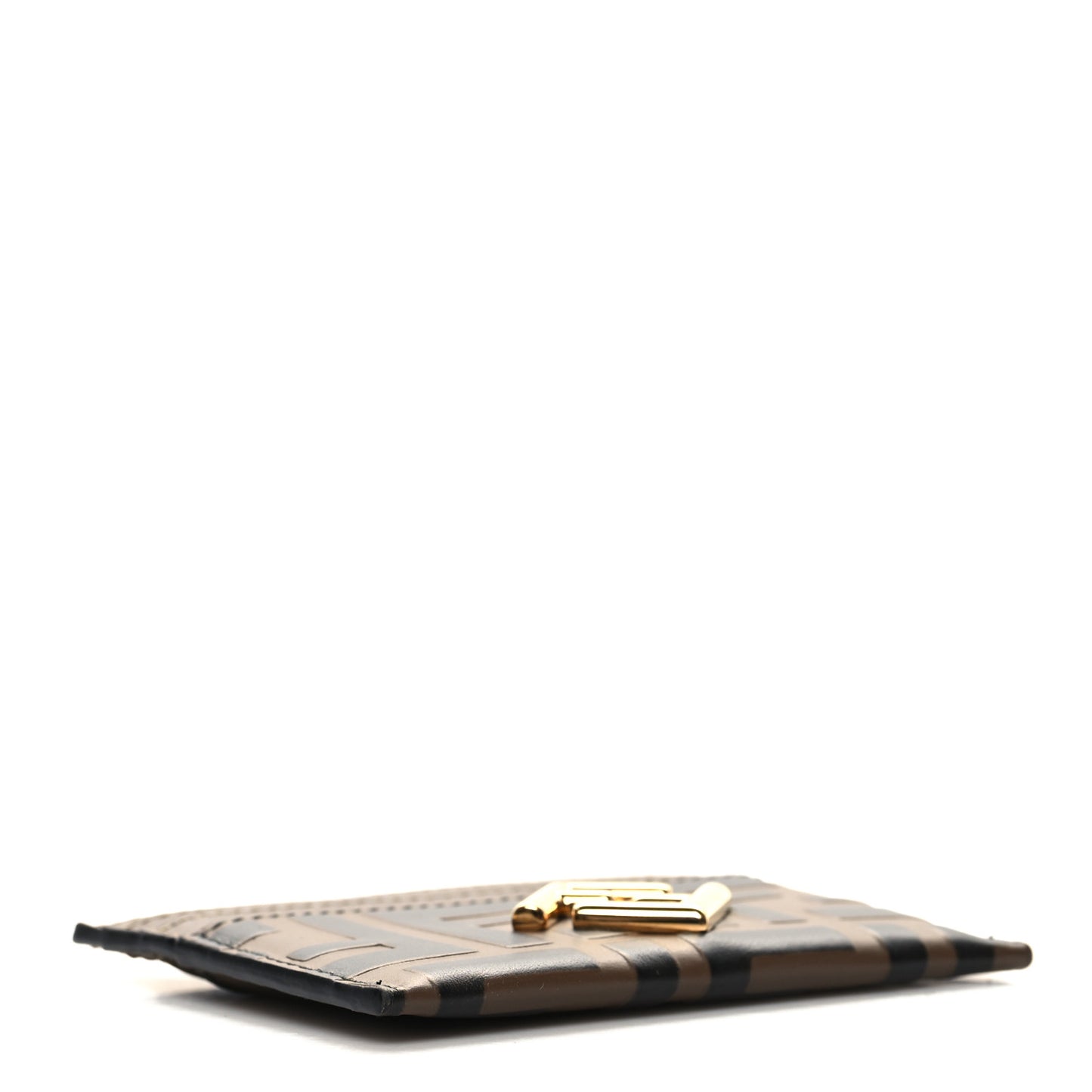 Vitello Ceylon Bi-Color FF 1974 Embossed FF Diamonds Card Holder Maya Black