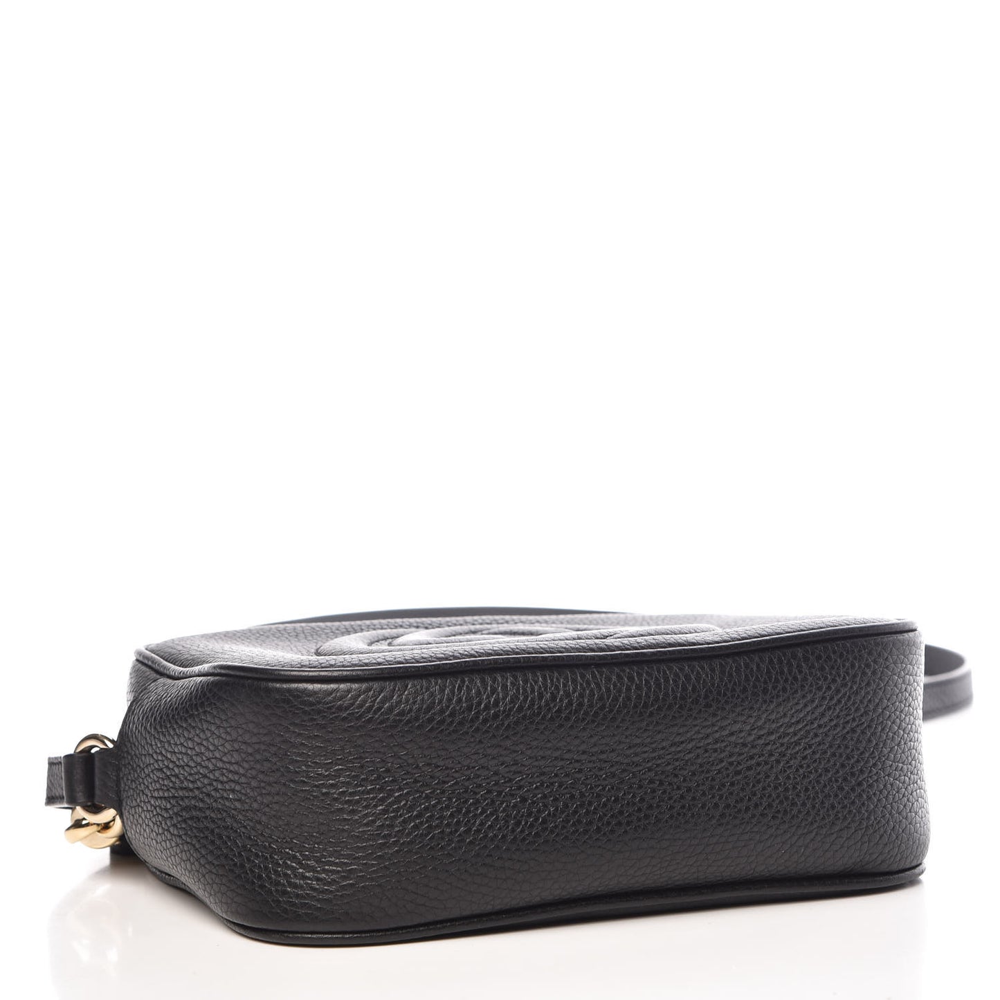 Pebbled Calfskin Small Soho Disco Bag Black