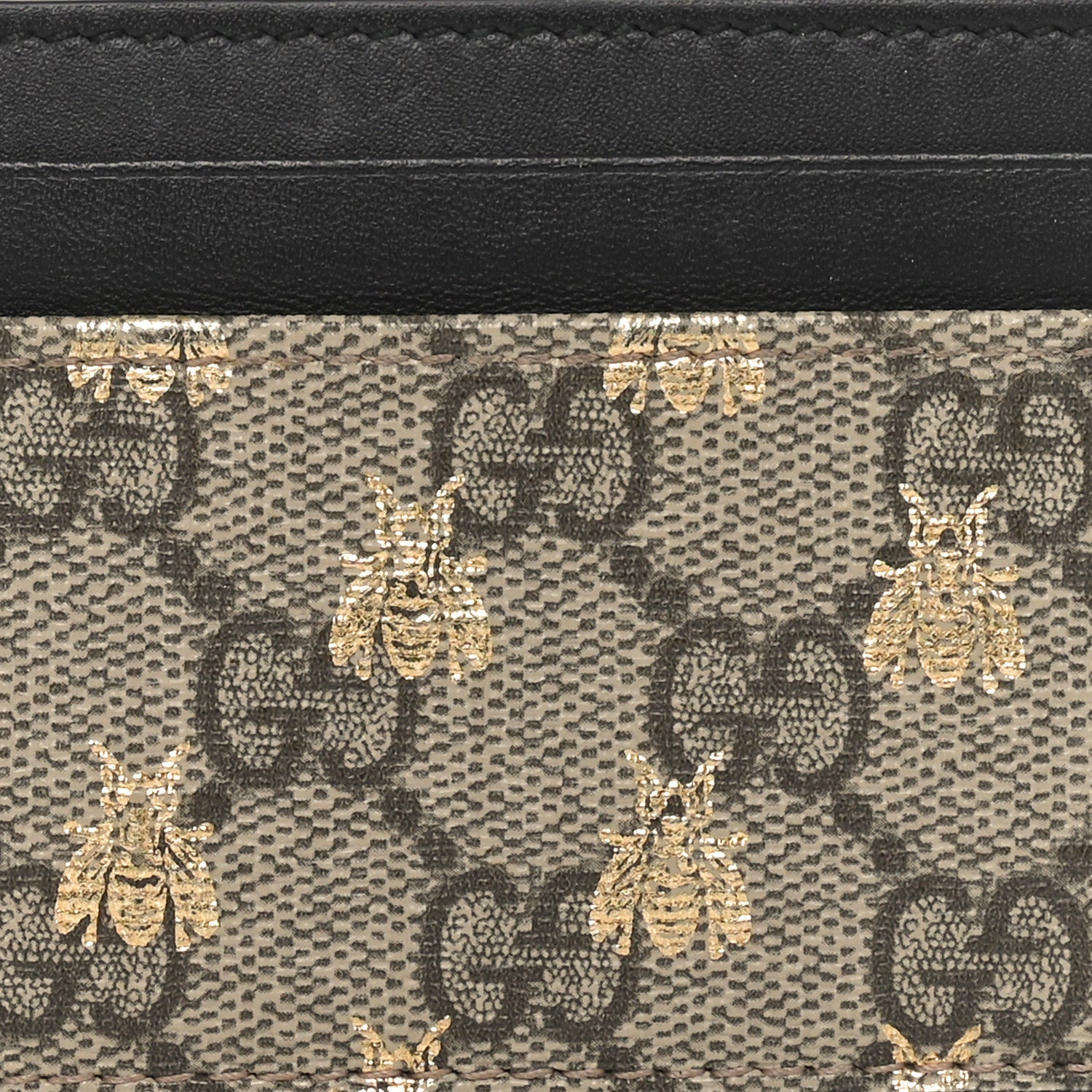 Gucci GG Supreme Monogram Bees Card Holder Black 7 of 7