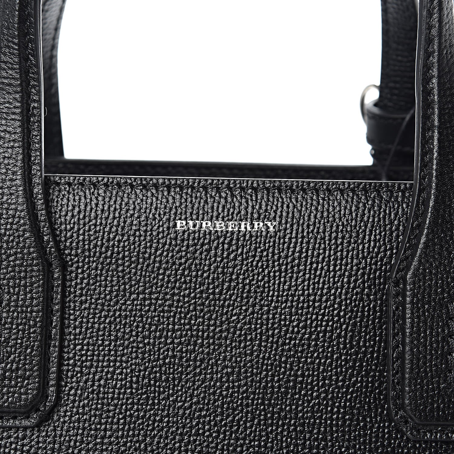 Burberry Derby Calfskin House Check Medium Banner Tote Black 6 of 14