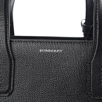 Burberry Derby Calfskin House Check Medium Banner Tote Black 6 of 14