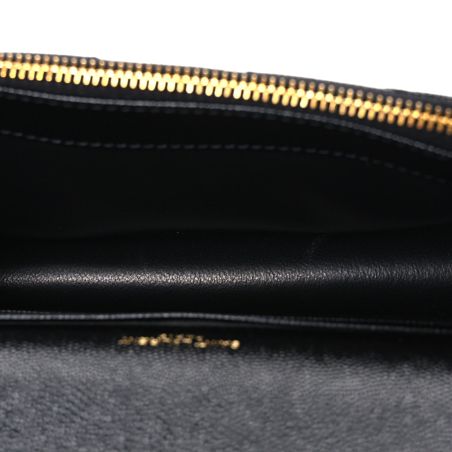 Grain De Poudre Matelasse Chevron Monogram Envelope Chain Wallet Black