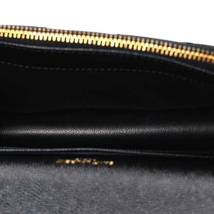 Saint Laurent Grain De Poudre Matelasse Chevron Monogram Envelope Chain Wallet Black 5 of 10