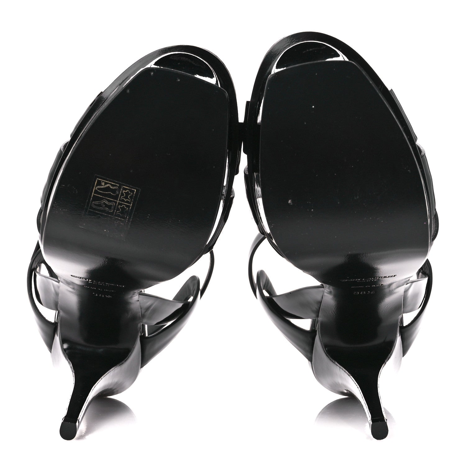 Saint Laurent Patent Tribute 105 Platform Sandals 38.5 Black 5 of 8