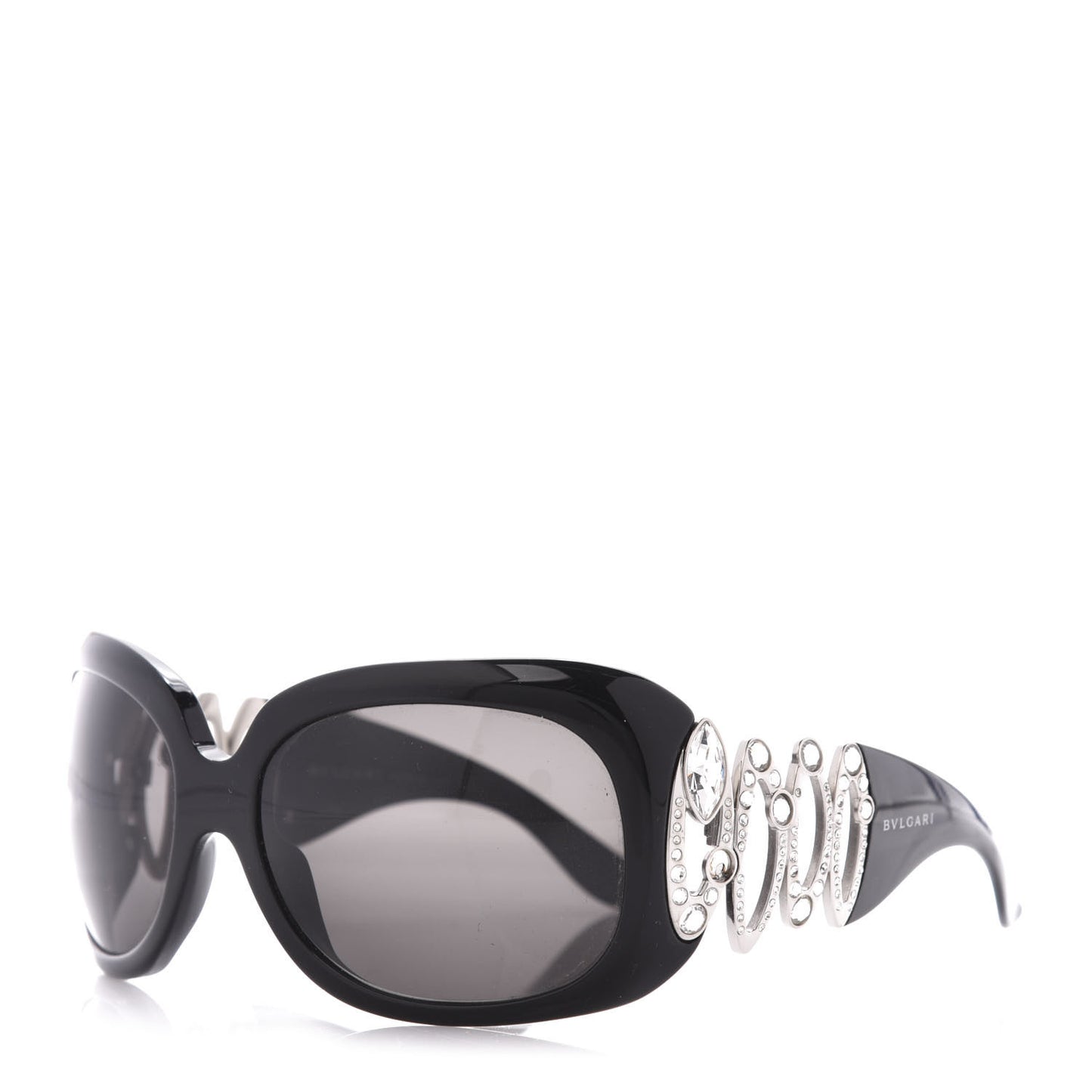 Oval Crystal 8016-B Sunglasses Black
