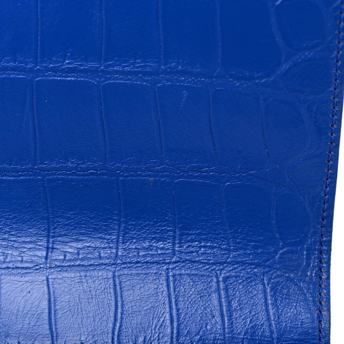 Calfskin Crocodile Embossed Classic Kate Monogram Clutch Royal Blue