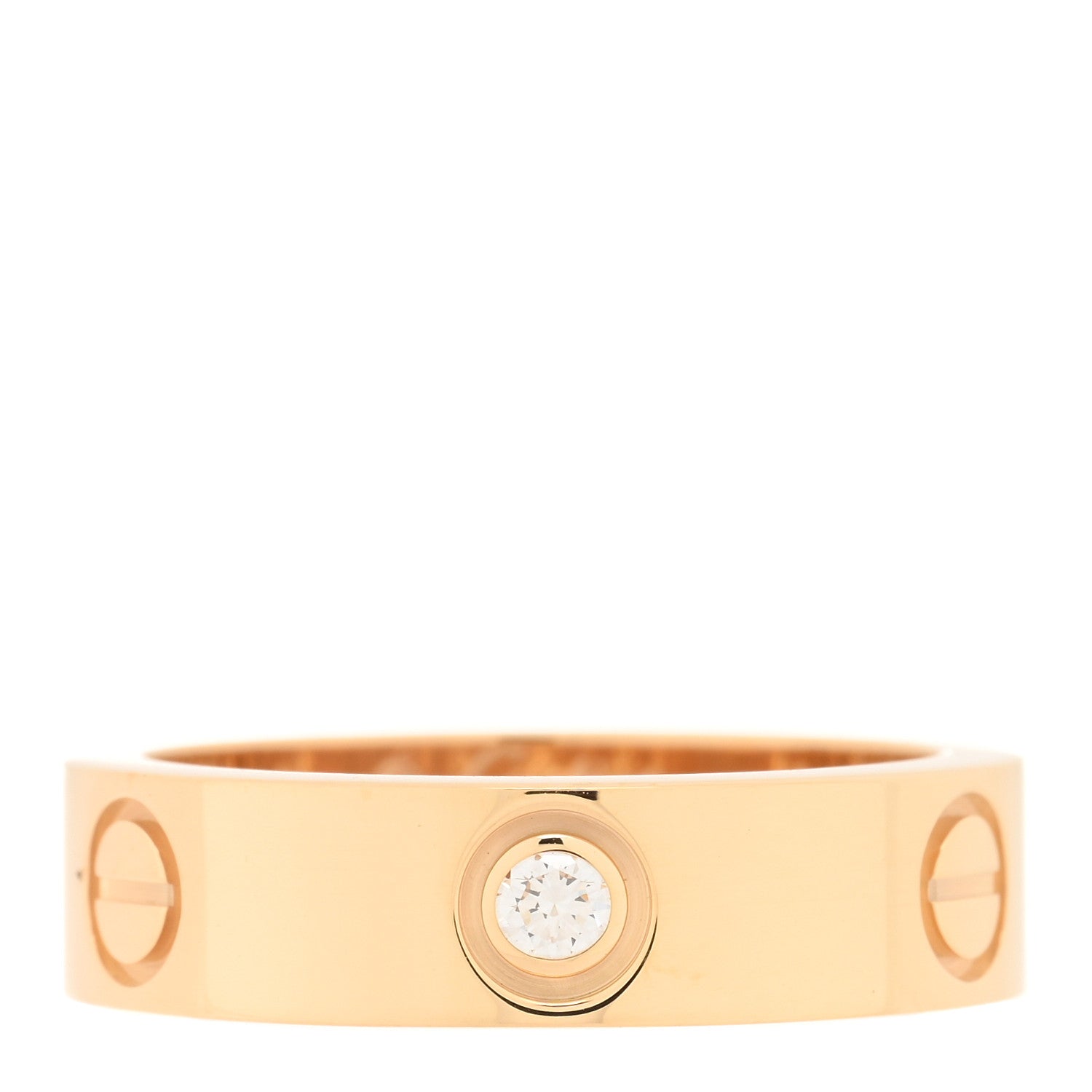 Cartier 18K Yellow Gold 3 Diamond 5.5mm LOVE Ring 56 7.5 3 of 5