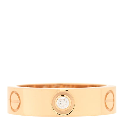 Cartier 18K Yellow Gold 3 Diamond 5.5mm LOVE Ring 56 7.5 3 of 5