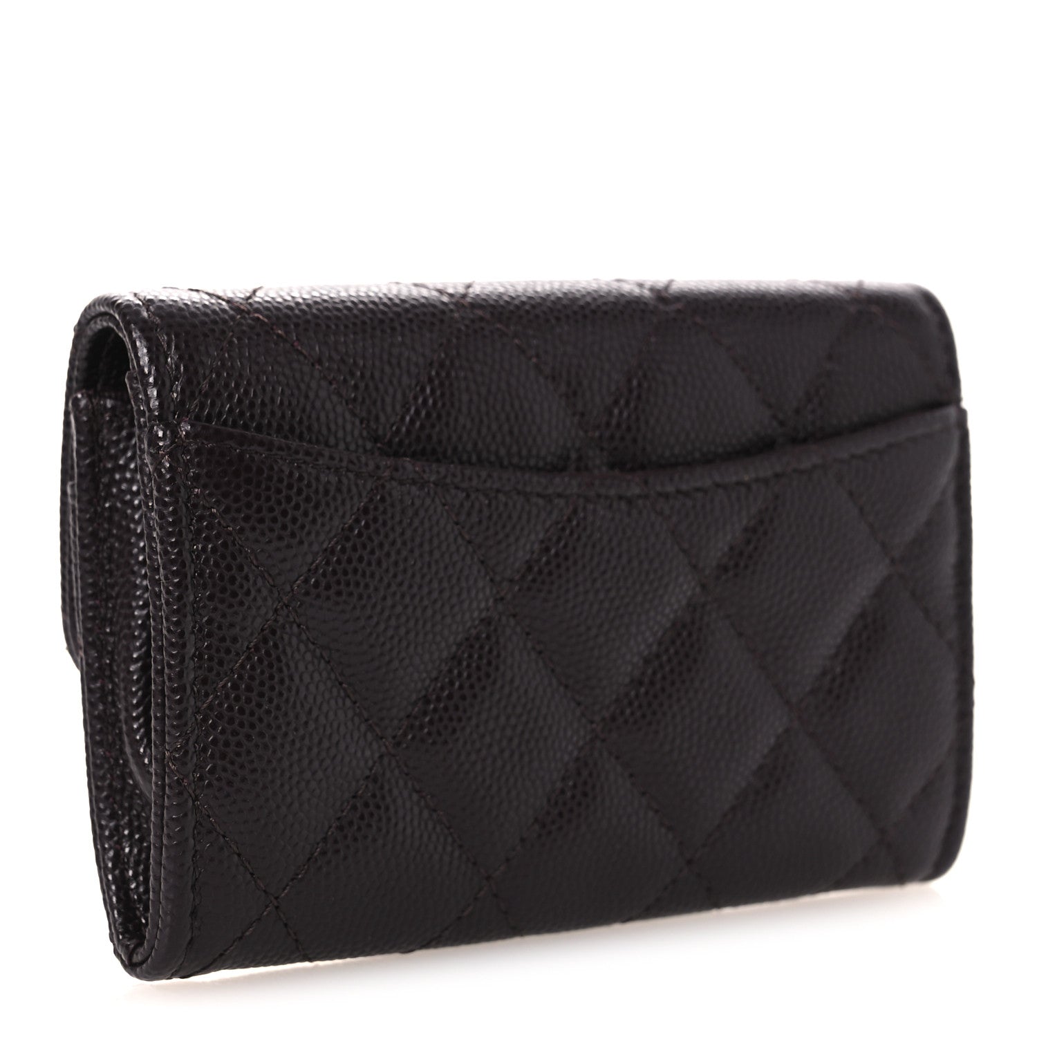 Chanel Caviar Quilted Flap Card Holder Wallet Burgundy 3 of 10