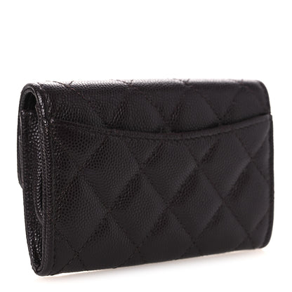 Chanel Caviar Quilted Flap Card Holder Wallet Burgundy 3 of 10
