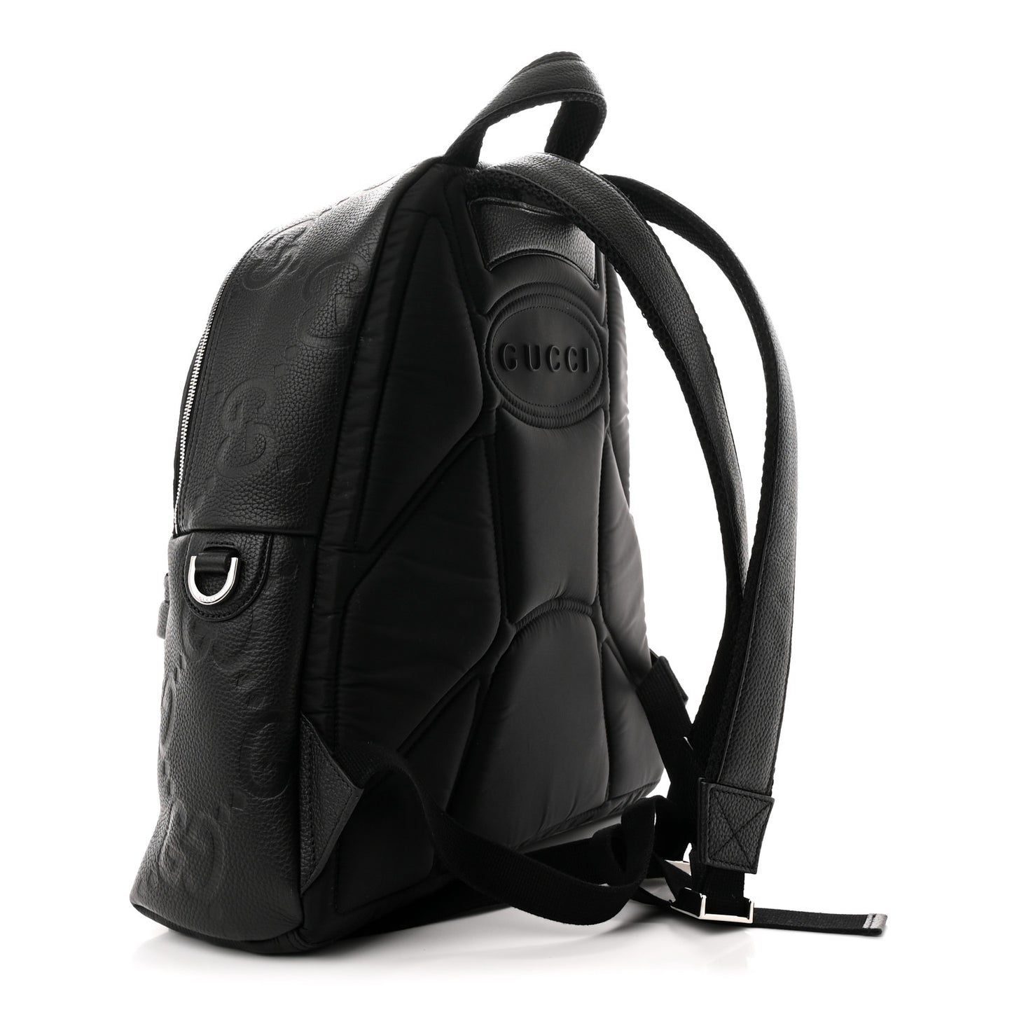 Calfskin Jumbo GG Embossed Medium Backpack Black
