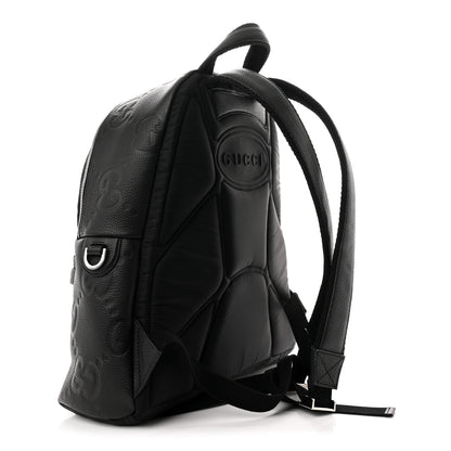 Gucci Calfskin Jumbo GG Embossed Medium Backpack Black 3 of 10