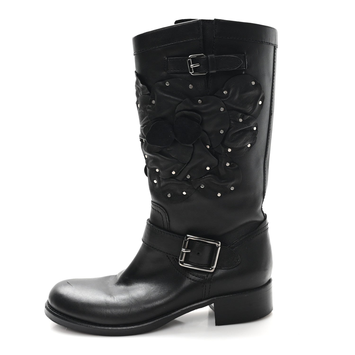 Valentino Garavani Calfskin Techno Couture Boots 38 Black 1 of 8