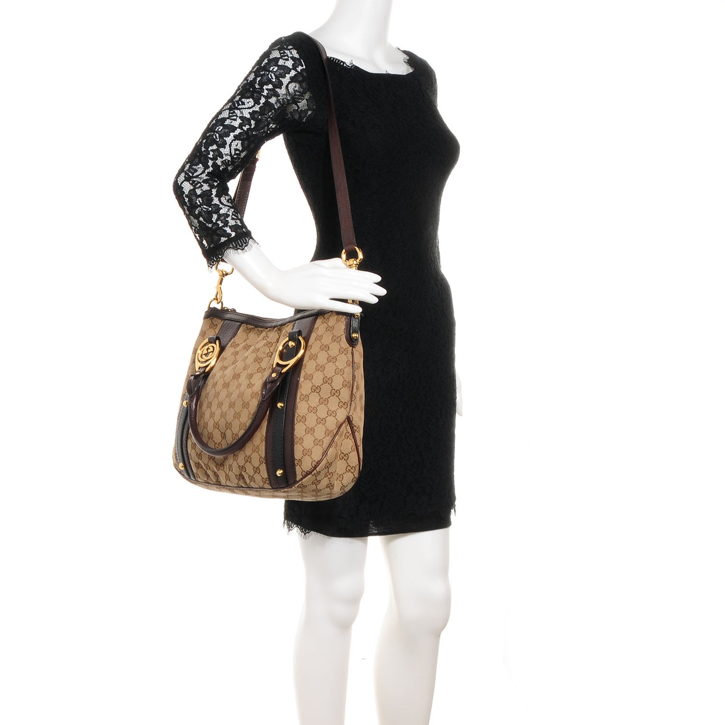 Monogram Interlocking G Tote Dark Brown
