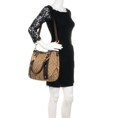 Gucci Monogram Interlocking G Tote Dark Brown 2 of 7