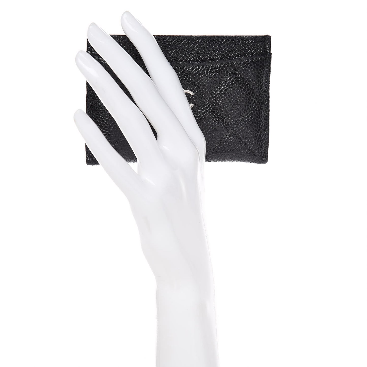 Caviar Quilted Card Holder Black