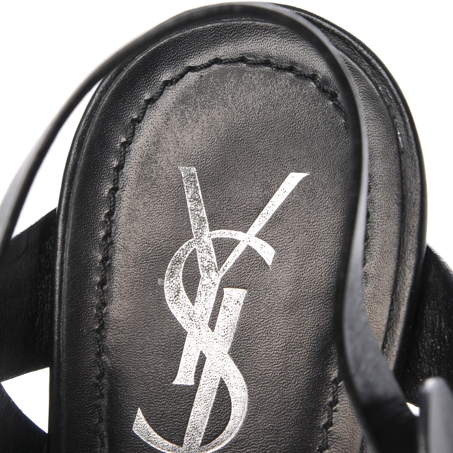 Saint Laurent Calfskin Tribute 105 Platform Sandals 39 Black 11 of 14