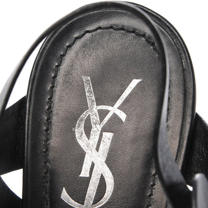Saint Laurent Calfskin Tribute 105 Platform Sandals 39 Black 11 of 14