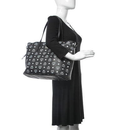 MCM Visetos Medium Reversible Shopper Tote Black 3 of 15