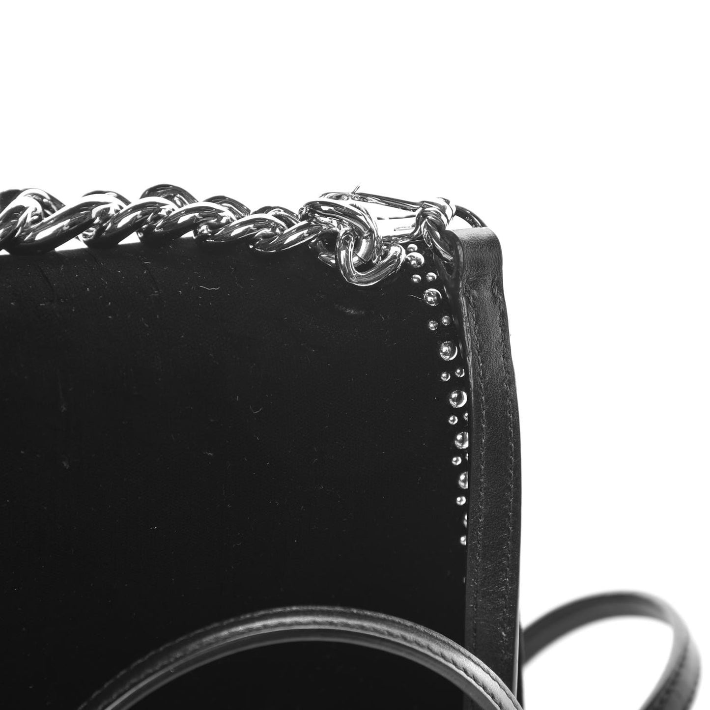 Velluto Soft Calf Studded Dahlia Shoulder Bag Black