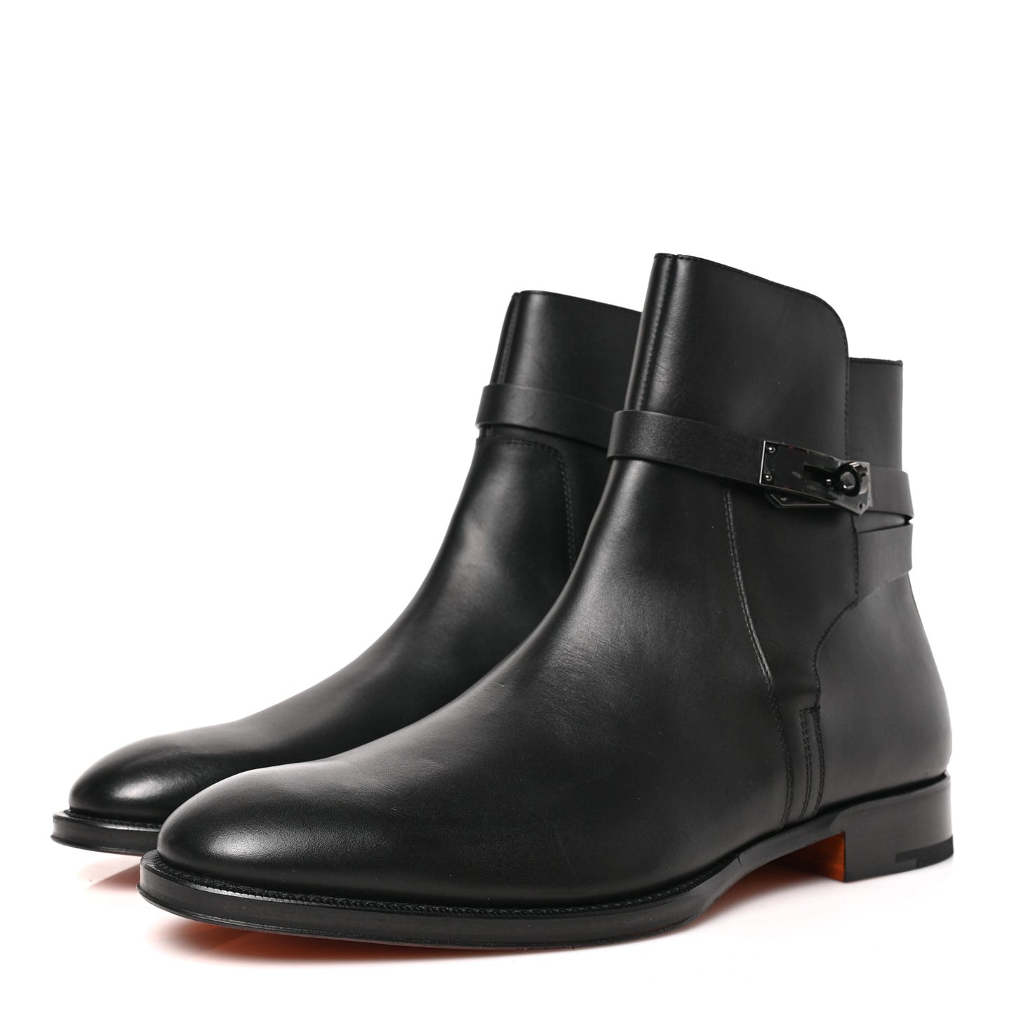 Calfskin Mens Fortune Ankle Boots 42.5 Black