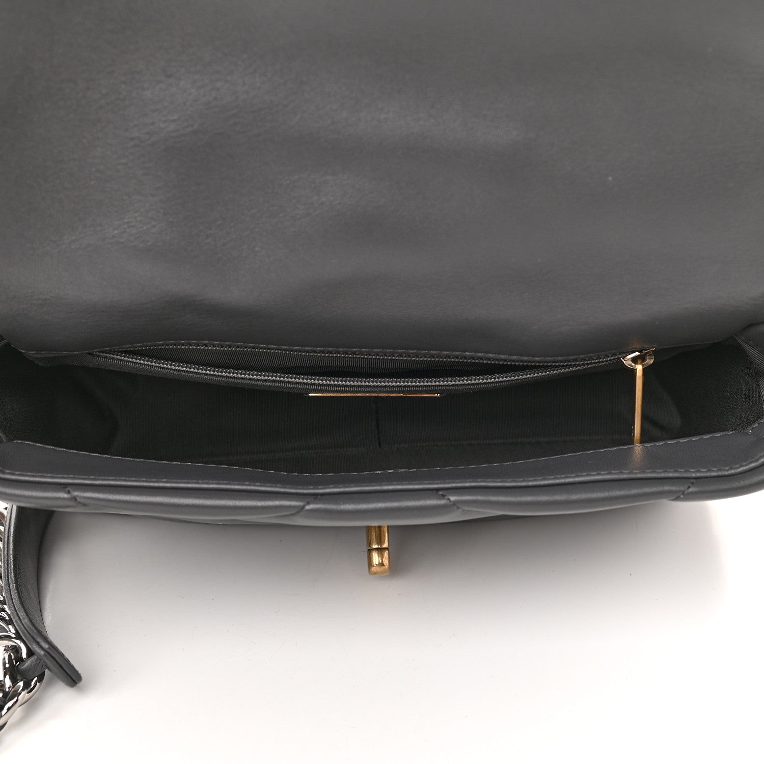 Chanel Lambskin Quilted Medium Chanel 19 Flap Dark Grey 5 of 9