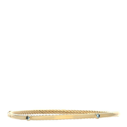 David Yurman 18K Yellow Gold Blue Topaz Confetti Bangle Bracelet 3 of 4