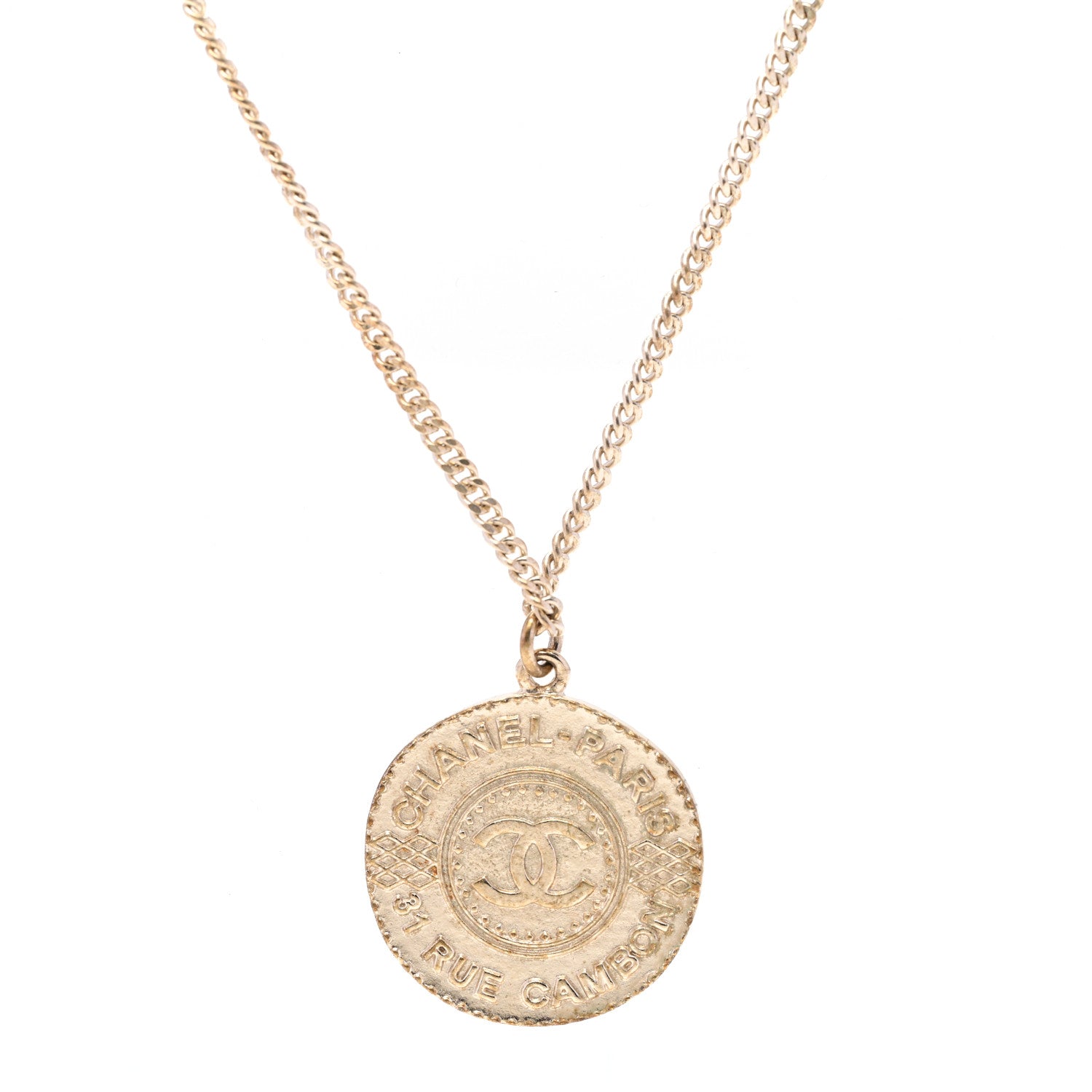 Chanel Medallion Chain Necklace Gold 4 of 7