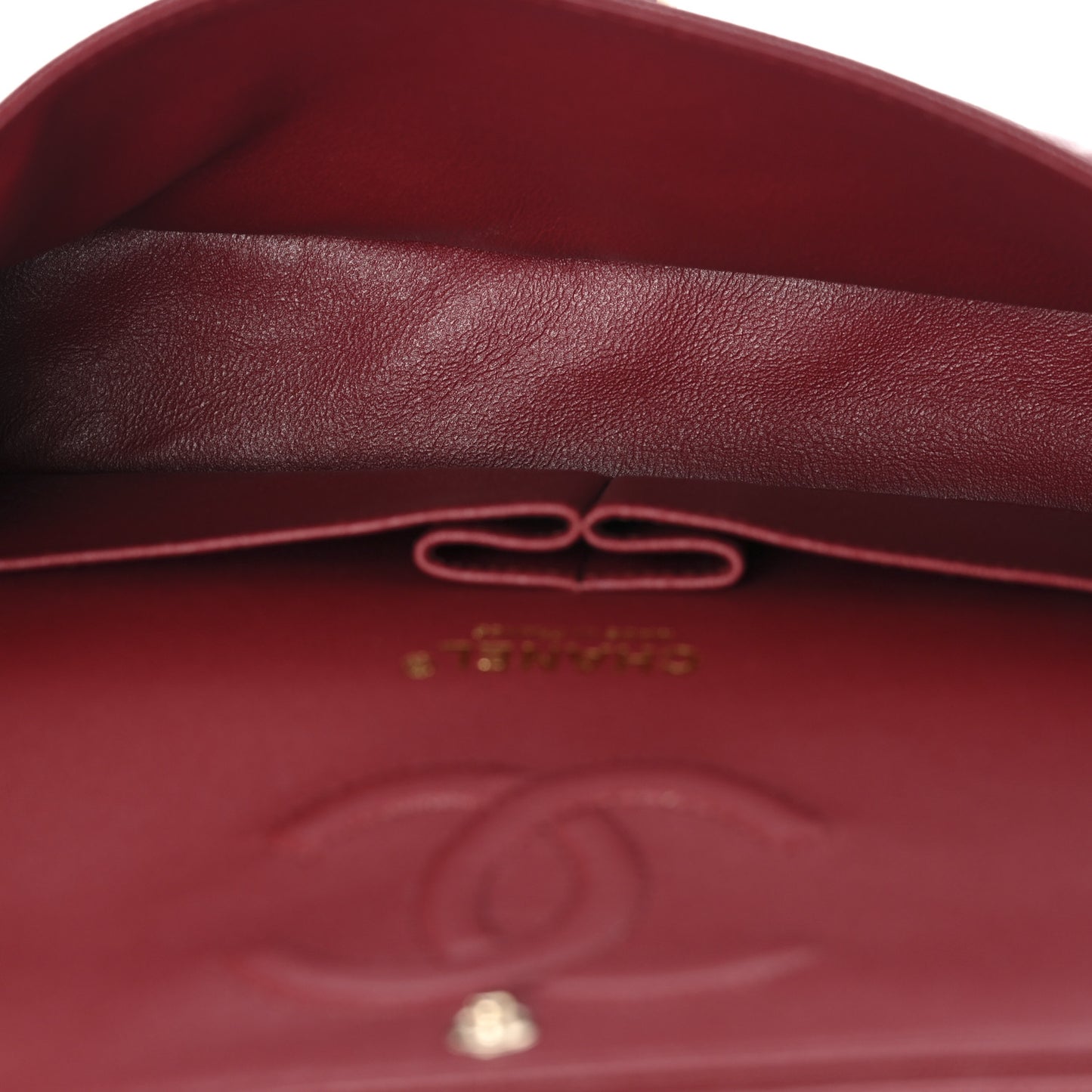 Caviar Quilted Medium Double Flap Red