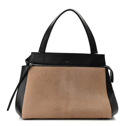 Celine Pony Hair Calfskin Medium Edge Shoulder Bag Praline 1 of 10