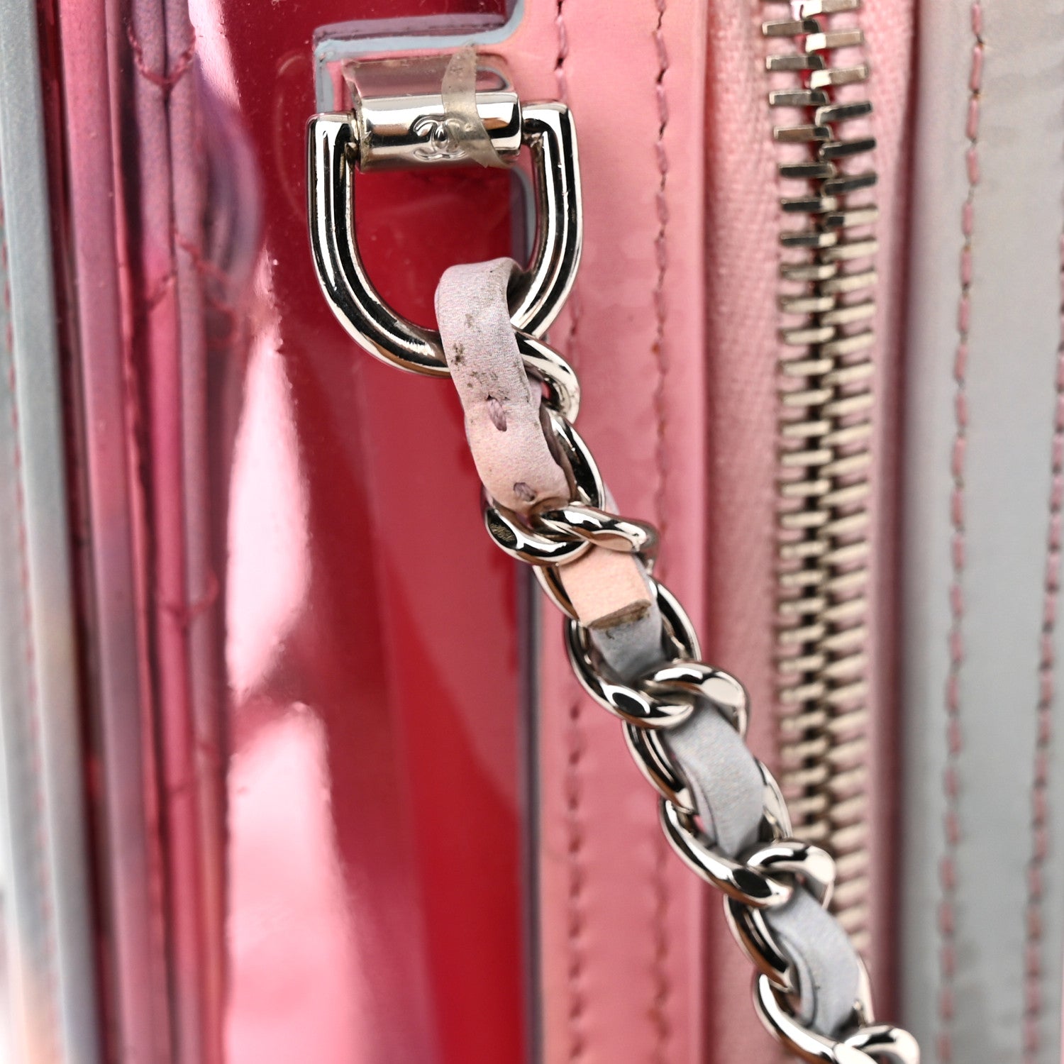 Chanel PVC Patent Calfskin Patent Lambskin Vertical Vanity Case Pink 14 of 14