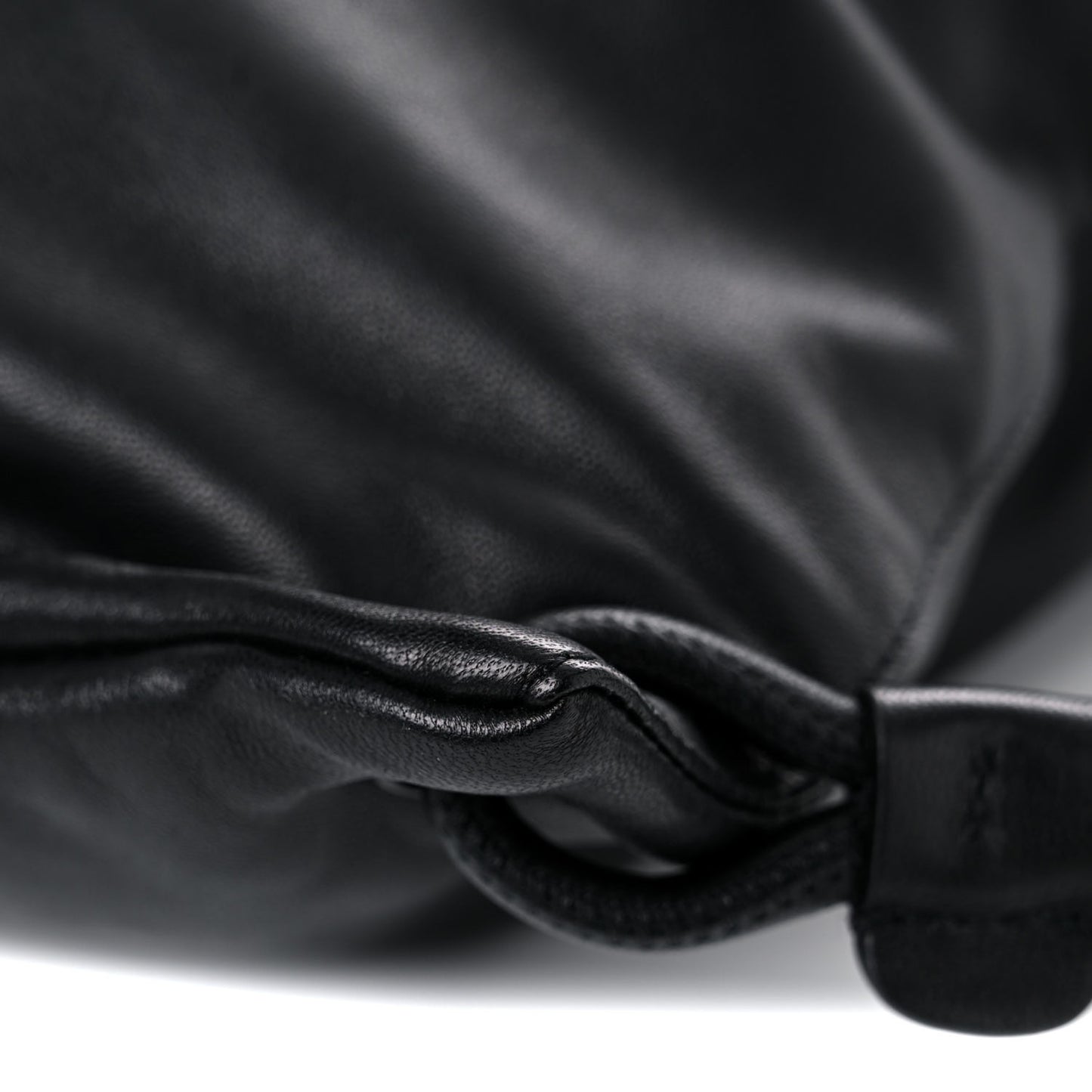 Lambskin Teddy Drawstring Bag Black