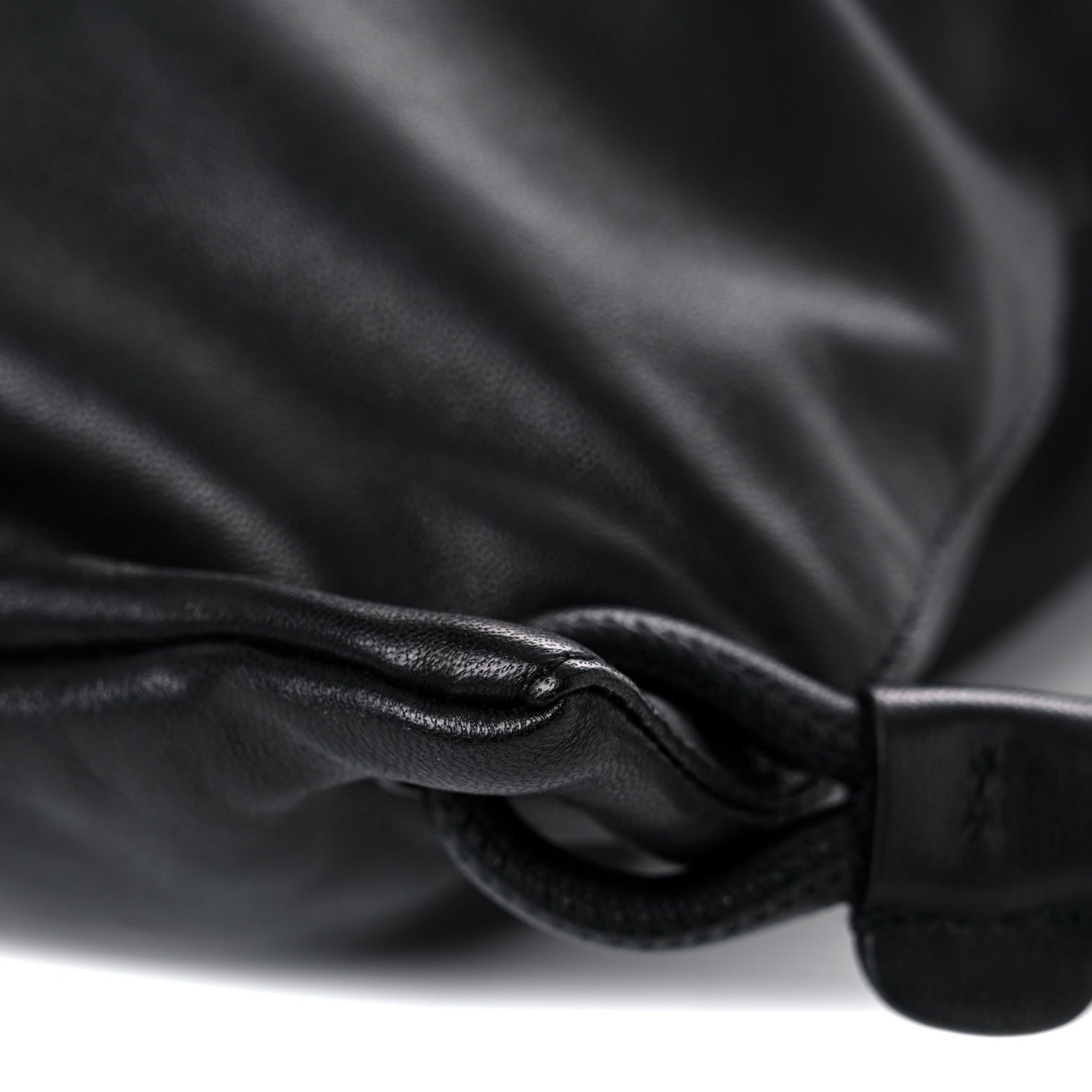 Saint Laurent Lambskin Teddy Drawstring Bag Black 10 of 12