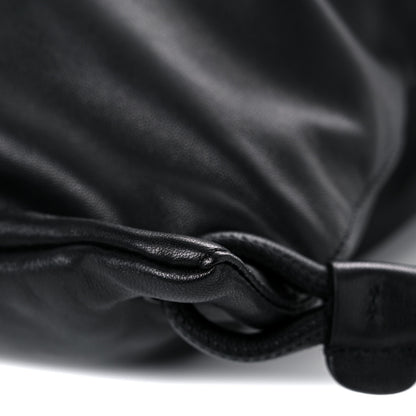 Saint Laurent Lambskin Teddy Drawstring Bag Black 10 of 12