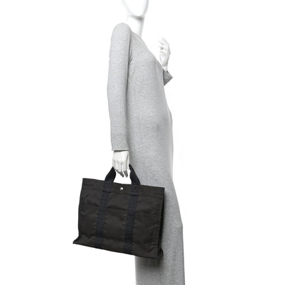 Hermes Canvas Herline MM Tote Grey 2 of 9