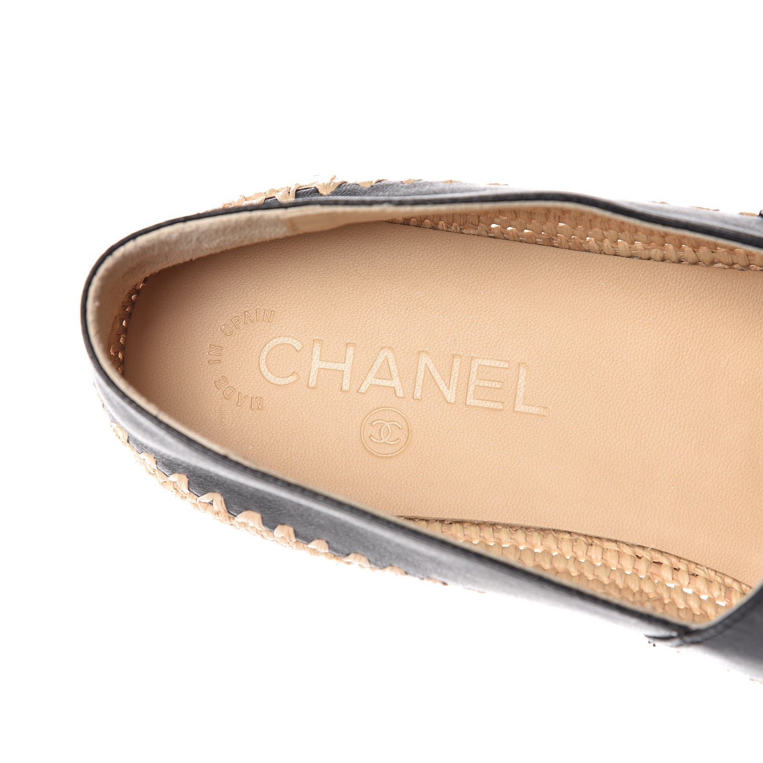 Chanel Lambskin Grosgrain CC Espadrilles 38 Black 7 of 8